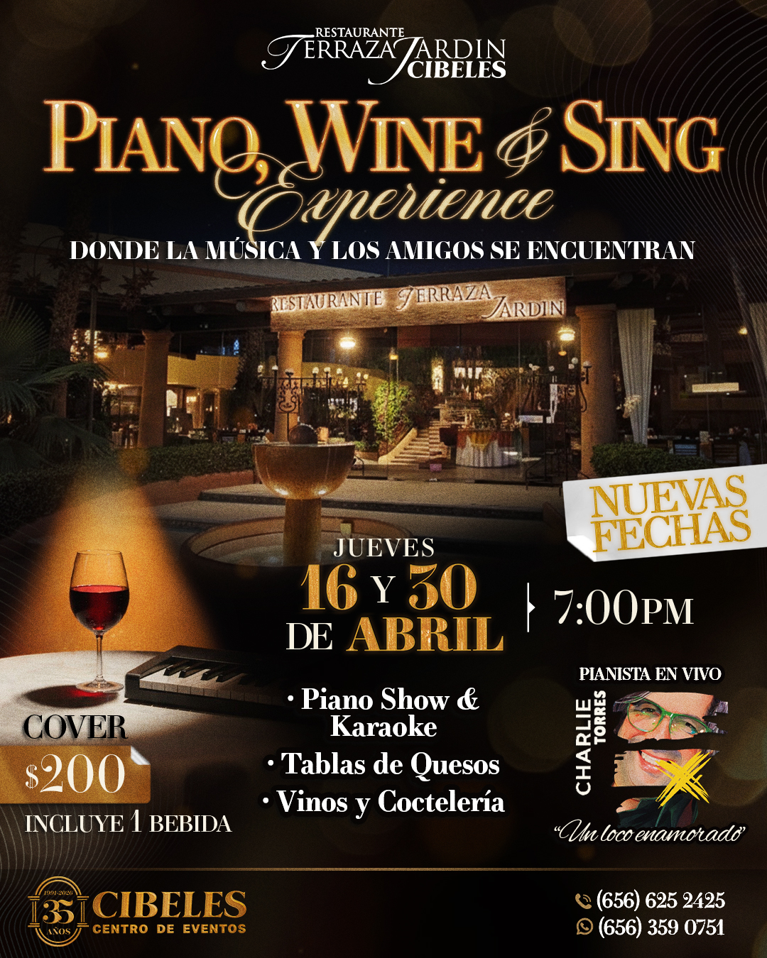 Piano, wine & sing experience